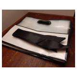 12 Pack Clear Plastic Gift Bags with Handles, Reusable Party Favor Bags with Ribbon for Wedding, Bachelorette Party, 12 x 10 x 5 Inch (Black) - Retail: $17