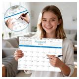 Calendar 2026-2027, 18 Months Wall Calendar From January 2026 To June 2027 with Julian Dates, 14.7 x 11" Thick Paper with Black Blocks For New Year Christmas Gifts (Blue) - Retail: $8"