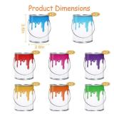 16 Pack Mini Clear Paint Cans, 1/2 Pint Plastic Empty Paint Buckets, 2.8 x 3.6" Party Favors Candy Containers, Art Paint Supplies with Metal Lids for Art Parties Weddings Birthdays Picnics - Retail: $