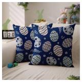 Easter Pillow Covers 18x18 Set of 2 Easter Colorful Egg Decor for Throw Pillows Covers Spring Farmhouse Pillow Covers Decor Couch Living Room 83D18 - Retail: $12