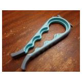 Jar Opener Bottle Opener and Can Opener for Weak hands, Seniors with Arthritis and Anyone with Low Strength, Multi Jar Opener Get Lids Off Easily (Blue and Grey) - Retail: $8