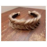 Braided Headband With Tooth Wide Braid Messy Hair Hoop Women Fashion Hair Accessories (Dark Golden Brown Mixed Bleach Blonde) - Retail: $16