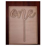 One Wooden Cake Topper - Baby First Birthday Party Cake Decorations Supplies, 1st Birthday/Baby Shower/Anniversary Milestone Sign Cake Topper, Birthday Party Celebration Photo Props - Retail: $12