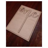 One Wooden Cake Topper - Baby First Birthday Party Cake Decorations Supplies, 1st Birthday/Baby Shower/Anniversary Milestone Sign Cake Topper, Birthday Party Celebration Photo Props - Retail: $12