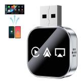 Screen Mirroring Wireless Carplay Adapter for Car, 2026 Upgrade 3 in 1 Video Play Box Compatible with iPhone/Android/iOS/Airplay/Apple Phone, Auto Link TV, Dual WiFi & Bluetooth 5.0(for iPhone) - Reta