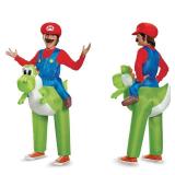 Disguise Super Mario Bros. Mario Riding Yoshi Inflatable Costume, Officially Licensed Super Mario Bros Costume for Kids, One Size - Retail: $58