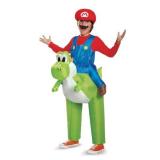 Disguise Super Mario Bros. Mario Riding Yoshi Inflatable Costume, Officially Licensed Super Mario Bros Costume for Kids, One Size - Retail: $58