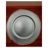 12 Pcs Metallic Bead Charger Plates 13 Inch Plastic Round Plates Bulk Wedding Beaded Chargers for Table Party Event Decoration(Green,Beaded) - Retail: $46