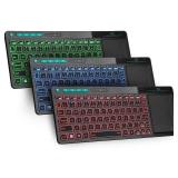K18 Plus Wireless 3-LED Color Backlit Multimedia Keyboard with Multi-Touch Big Size Trackpad, Rechargeable Keyboard for Android TV Box, PC, Smart TV, Xbox, Raspberry Pi, HTPC IPTV, Windows, MacOS - Re