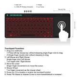 K18 Plus Wireless 3-LED Color Backlit Multimedia Keyboard with Multi-Touch Big Size Trackpad, Rechargeable Keyboard for Android TV Box, PC, Smart TV, Xbox, Raspberry Pi, HTPC IPTV, Windows, MacOS - Re
