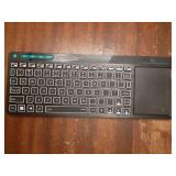 K18 Plus Wireless 3-LED Color Backlit Multimedia Keyboard with Multi-Touch Big Size Trackpad, Rechargeable Keyboard for Android TV Box, PC, Smart TV, Xbox, Raspberry Pi, HTPC IPTV, Windows, MacOS - Re