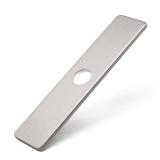 Greenspring Brushed Nickel Faucet Plate, Sink Hole Cover, Faucet Deck Plate 10 Inch 1 or 3 Hole Long Rectangle Cover Deck Plate Faucet Escutcheon for Bathroom Vanity Sink Faucet Stainless Steel - Reta