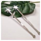 19PCS Star Drink Stirrers, Acrylic Cocktail Stirrers, Drink Stirrers, Laser Cut Wedding Decor Drink Stirrers Swizzle Sticks (Silver Mirror) - Retail: $17