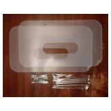 Round/Square Plastic, Foam & Paper Plate Dispenser, Space-Saving 7-12 Inch Disposable Plates Storage Organizer for Cabinet, Countertop, RV or Outdoor Use, Acrylic (Clear) - Retail: $12