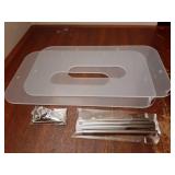 Round/Square Plastic, Foam & Paper Plate Dispenser, Space-Saving 7-12 Inch Disposable Plates Storage Organizer for Cabinet, Countertop, RV or Outdoor Use, Acrylic (Clear) - Retail: $12