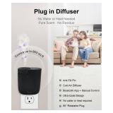 Plug in Diffuser - 800 Sq Ft, No Wobble Design, Secure Wall Fit, Timer Control&Scent Intensity Button,Bluetooth APP, Waterless Scent Diffusers Home, Essential Oil Plug in Wall Diffuser Black - Retail: