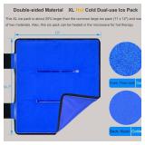Extra Large Gel Ice Pack for Injuries Reusable Flexible Hot Cold Therapy Compress with Strap for Shoulder Rotator Cuff, Back, Hip, Shin - Knee Replacement Surgery Pain Relief XL 13 x 14.7" - Retail: $