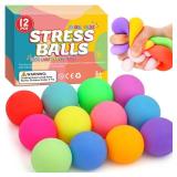 7 Pack Slow Rising Stress Ball, Stress Balls for Kids Adults, Stretchy Fidget Toys for Stress Relief, Hand Therapy Sensory Squishy Ball, Squishy Toys for Kids, Classroom Prize Box Party Favors - Retai