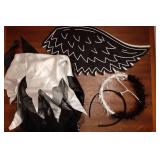 Spooktacular Creations Child Twisted Angel Costume, Girls Half Angel Half Devil Dress, Kids Outfit Set with Wings and Headband for Halloween Party Role Play, L - Retail: $27