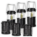 Lantern Collapsible Camping Light, Battery Operated Lanterns LED Super Bright for Power Outages Indoor Emergency Outdoor Camping Hiking Kit (COB-6) - Retail: $21