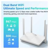 AC1200 Dual Band Mesh WiFi Router Long Range Wireless Internet Router with 4 x High-Power FEMs, 4 x 10/100/1000 Mbps Gigabit Ports, WPA3 Security, Parental Controls, Guest Network (T18-21K Pro) - Reta