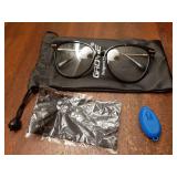 Blue Light Blocking Glasses - Trending Round TR90 Frames, Metal Arms, UV400 Protection - Matching Soft Case - Retail: $13