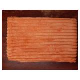 Orange Pillow Cover 18x18 Decorations Fall Accent Pillow Case Striped Corduroy Soft Plush Velvet Rust Throw Pillow Cover for Couch Thanksgiving, Orange, 18 x 18 inches