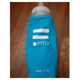 Large Soft Flask - 17 oz (500 ml) - Shrink As You Drink Pocket Soft Water Bottle for Hydration Pack/Running Vest- Folding Water Bottle for Running, Hiking, Cycling - Ski Water Bottles (F5L) - Retail: 