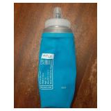 Large Soft Flask - 17 oz (500 ml) - Shrink As You Drink Pocket Soft Water Bottle for Hydration Pack/Running Vest- Folding Water Bottle for Running, Hiking, Cycling - Ski Water Bottles (F5L) - Retail: 