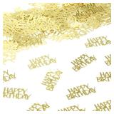 Gold Happy Birthday Confetti Birthday Party Decorations Baby/Adult Birthday Table Scatter Party Supplies 100PC - Retail: $6