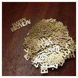 Gold Happy Birthday Confetti Birthday Party Decorations Baby/Adult Birthday Table Scatter Party Supplies 100PC - Retail: $6