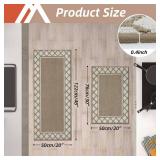 Washable Kitchen Rugs Sets of 2 Non-Slip Kitchen Mats for Floor Absorbent Kitchen Runner Rug for Kitchen Carpet, Sink Mat and Laundry, 20x30"+20"x48",Taupe - Retail: $46"