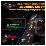 2x17.7 Traffic Advisor Light Bar w/Digital Display Controller Windshield LED Emergency Strobe Visor Safety Warning Hazard Flashing Lights for Firefighter Police Trucks Vehicles, Amber/White - Retail: 