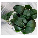 19 Artificial Ficus Plant in Textured Black Ceramic Planter Tall Faux Plant with Deep Green Leaves for Modern Home Office Shelf Bathroom Tabletop Indoor Decor - Retail: $30"