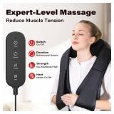 Neck Massager Back Massage with Heat, Shiatsu Shoulder Massager for Neck, Back, Shoulder, Foot and Leg Muscle Relax, Electric Deep Tissue 3D Kneading Massager for Women Men Mom Dad - Retail: $43