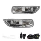 Driving Fog Lights Lamps Replacement for 2003 2004 03 04 Toyota Corolla with 9006 12V 35W Halogen Bulbs & Wiring Harness Kit (Clear Lens) - Retail: $50