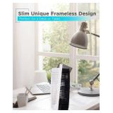 BLACK+DECKER 9-Inch Frameless Box Fan, Freestanding Desk Fan with 3-Speed Settings, Portable Fan.  POWER SWITCH IS LOOSE. - Retail: $17