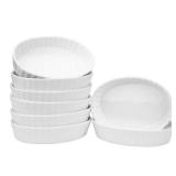 Set of 8 Pieces Porcelain Ramekins, 6 Ounce Oval Creme Brulee Ramekin Dishes 6 x 4-1/4 x 1-1/4 Inch Baking Ramekins Set - Retail: $26