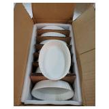 Set of 8 Pieces Porcelain Ramekins, 6 Ounce Oval Creme Brulee Ramekin Dishes 6 x 4-1/4 x 1-1/4 Inch Baking Ramekins Set - Retail: $26