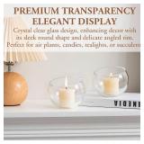 Premium Hotel Series 5 Inch Round Clear Glass Air Plant Terrariums, Mini Candy Bowl Jars, Tealight Candle Holders, Succulent Cactus Vases, Set of 4 - Retail: $33