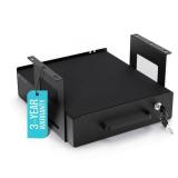 Under Desk Drawer Slide-Out Lockable Metal Storage Drawer with Cable Management for Office & Home (Single, Bracketed) - Retail: $60