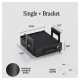 Under Desk Drawer Slide-Out Lockable Metal Storage Drawer with Cable Management for Office & Home (Single, Bracketed) - Retail: $60