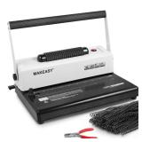 Coil Spiral Binding Machine 4:1 pitch - Manual Hole Punch - Electric Coil Inserter - Adjustable Side Margin - for Letter Size/A4/A5, Comes with 1 Box 5/16