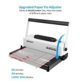 Coil Spiral Binding Machine 4:1 pitch - Manual Hole Punch - Electric Coil Inserter - Adjustable Side Margin - for Letter Size/A4/A5, Comes with 1 Box 5/16