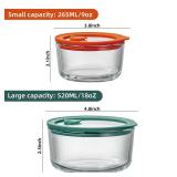 1Cup & 2 Cup Glass Storage Containers with Glass Lids(6Pack),100% Plastic Free, Meal Prep Containers with Silicone Framed Airtight Lid, Leakproof, Dishwasher & Microwave Safe