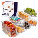 Plastic Pantry Organization and Food Storage Bin Great Kitchen Organization and Kitchen Storage Fridge Organizer Bins 8 Pack - Retail: $40