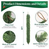 Christmas Cedar Garland with Soft Thickness Pine, Thick and Lush, Artificial Green Faux Cedar Pine Garland for Christmas Winter Home Mantel Fireplace Holiday Party Decor (9ft) - Retail: $36
