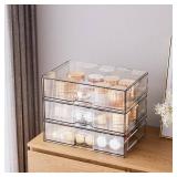 Stackable Storage Drawer, 3 Piece Acrylic Organizer for Cosmetics and Beauty Products, Suitable for Dressers, Bathrooms, Cabinets, Storage Rooms, Bedrooms and Home Organizers - Retail: $28