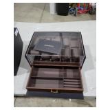 KAMIER Watch Box for Men, 10 Slots Mens Watch Case with Glass Lid, Watch Display Case With Drawer, 2-Layer Watch Holder Organizer, Jewelry and Watch Storage for Men Women, Walnut