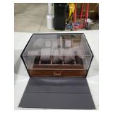 KAMIER Watch Box for Men, 10 Slots Mens Watch Case with Glass Lid, Watch Display Case With Drawer, 2-Layer Watch Holder Organizer, Jewelry and Watch Storage for Men Women, Walnut